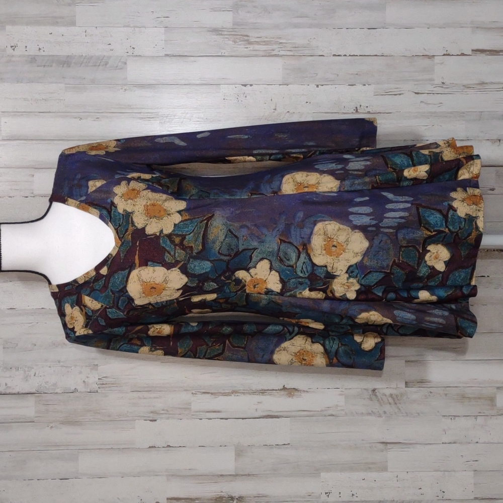 Papillon Blue Long Sleeve Floral Dress